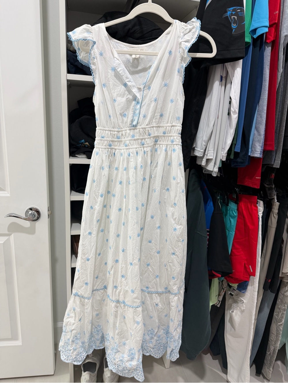 Rachel Zoe Scalloped Sleeve Embroidered Eyelet Dress
